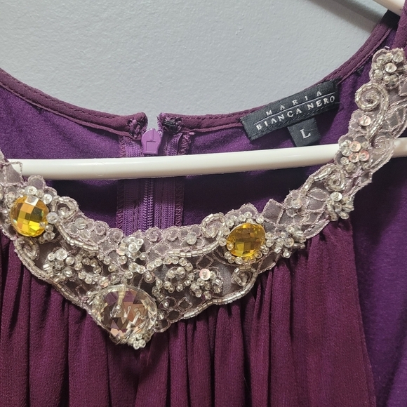 Maria Bianca Nero plum silk dress Size L - Picture 5 of 9